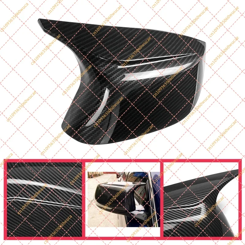 M Style Carbon Fiber Color Side Door Mirror Cover Caps Replacement Part for Infiniti Q50 Q60 Q70 QX30 2014-2021 Accessory