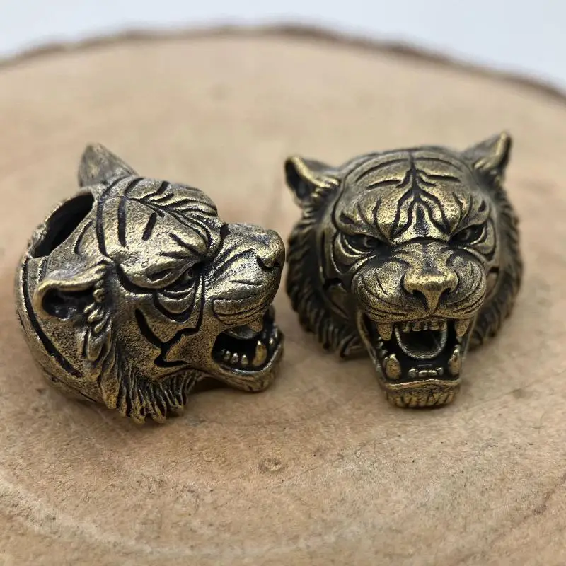 New DIY Handmade Woven Lanyard Pendants Wolf Head Brass Knife Beads EDC Outdoor Umbrella Rope Bracelet Charms AccessoriesAcc - view 5