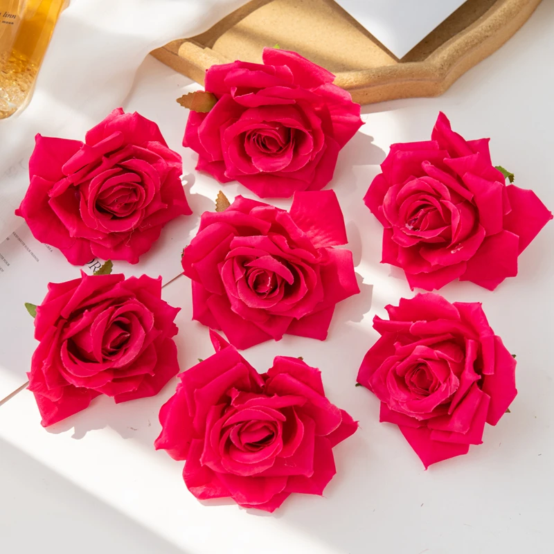 50/100pcs Artificial Flower Silk Rose Wedding Arch Home Room Festival Party Decor Christmas Wreath DIY Gift Prop Scrapbook Garde image 3
