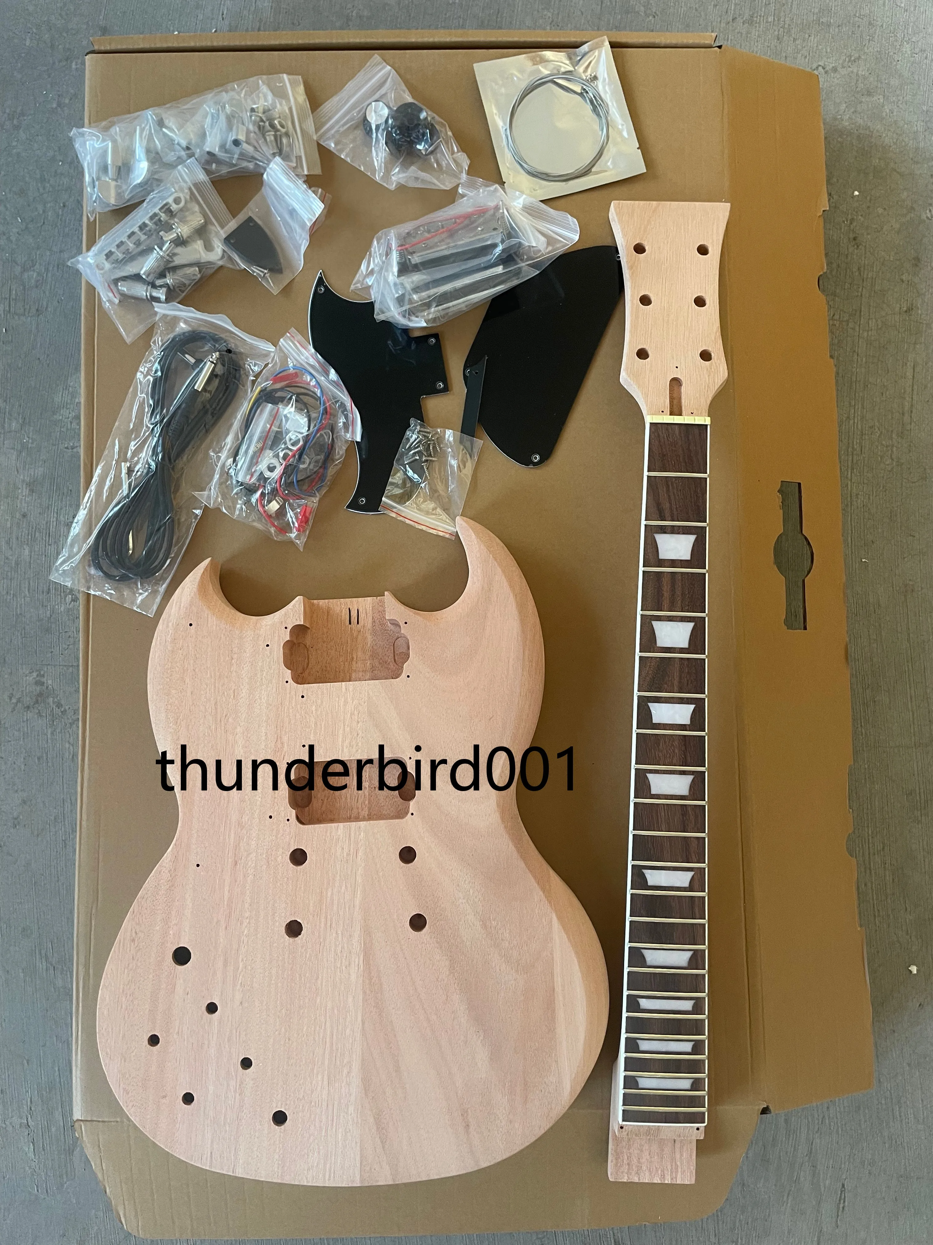 DIY Electric Guitar Kit SG Style Mahogany Body&Neck Rosewood Fingerboard 6String Left Hand