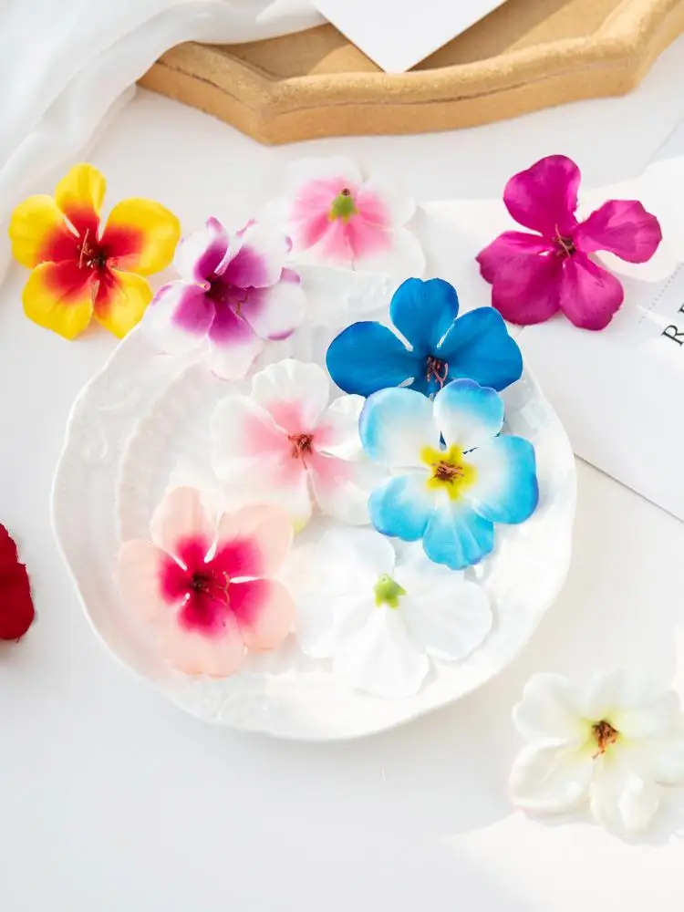 Fleurs artificielles en gros moins cher bricolage Scrapbook boîte à bonbons Festival couronne maison chambre mariage décor fausse soie cerise tête accessoires