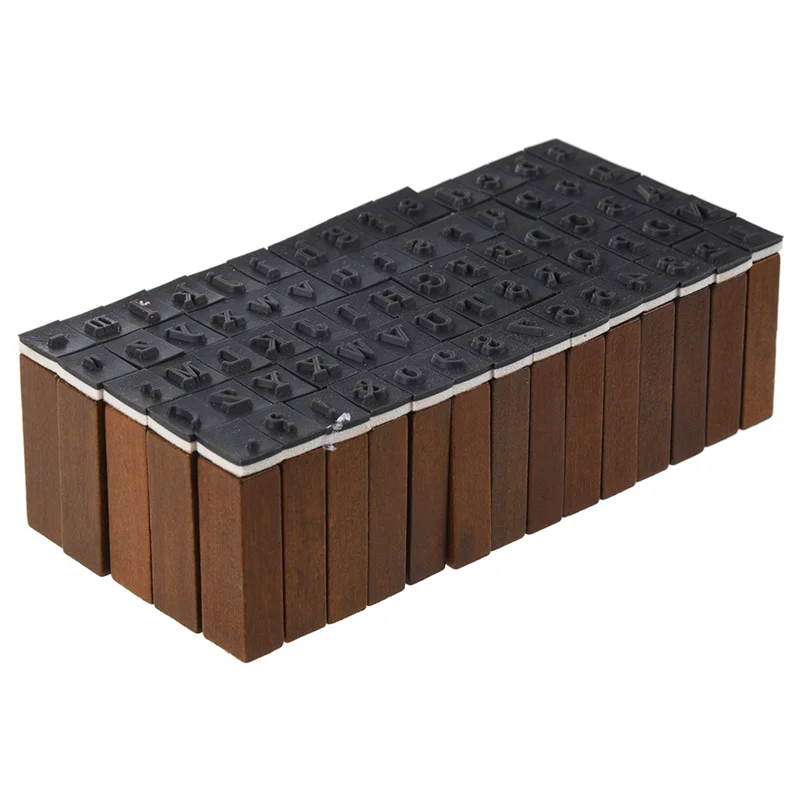 コンパクトパック 210 個ゴムスタンプセットヴィンテージ木箱ケースアルファベット文字番号クラフト (インクパッドは含まれません)