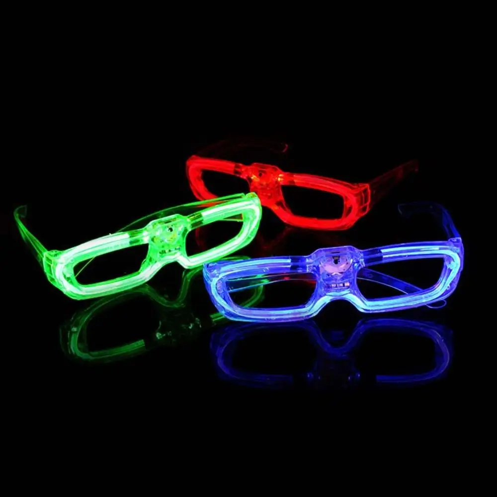 Suministros para fiestas, gafas LED que brillan en la oscuridad para adultos, gafas intermitentes, gafas luminosas, sombras de obturador, gafas con barras luminosas