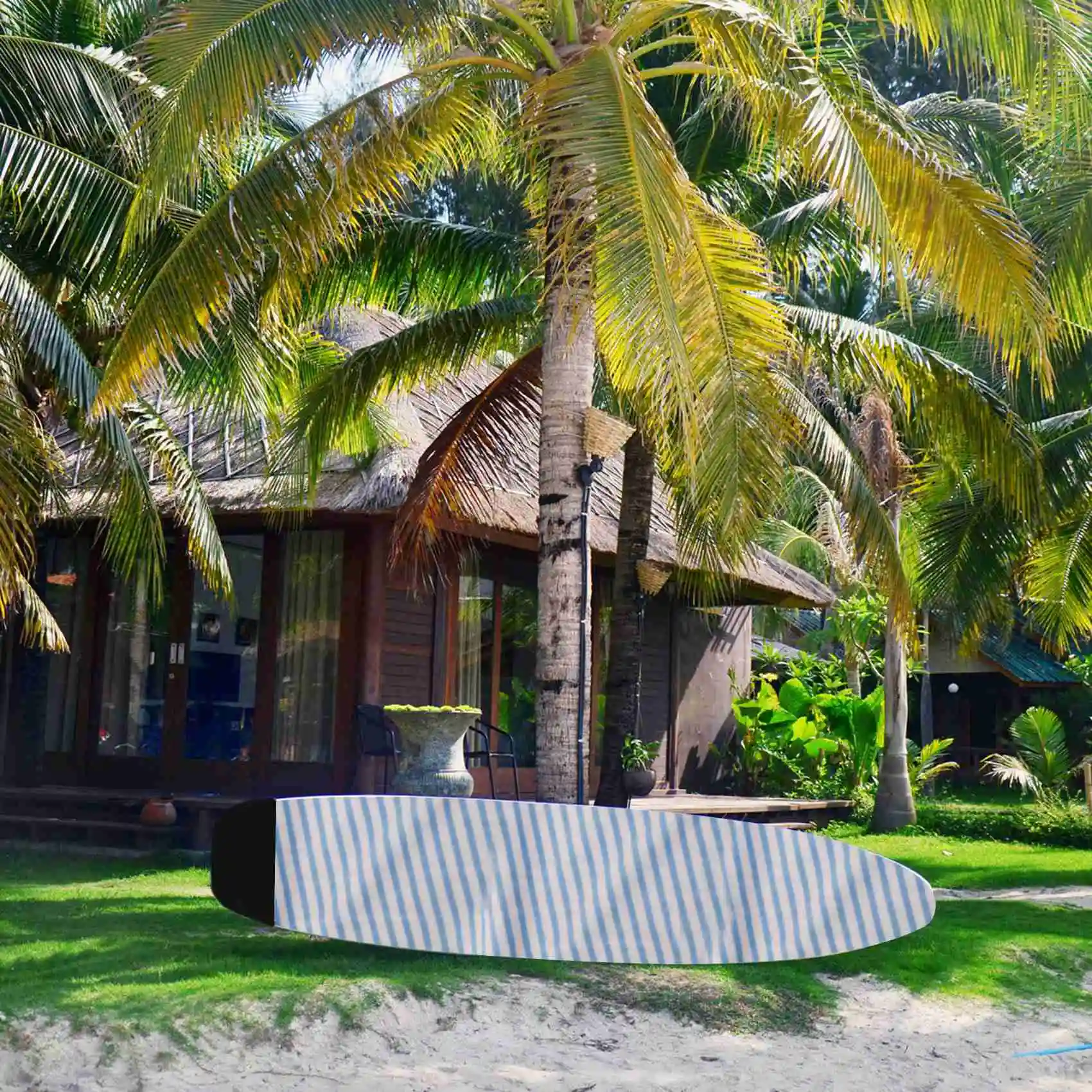 

Чехол для носков для доски для серфинга, 6 футов, синие и белые полосы, защитная сумка для доски для серфинга, чехол для хранения