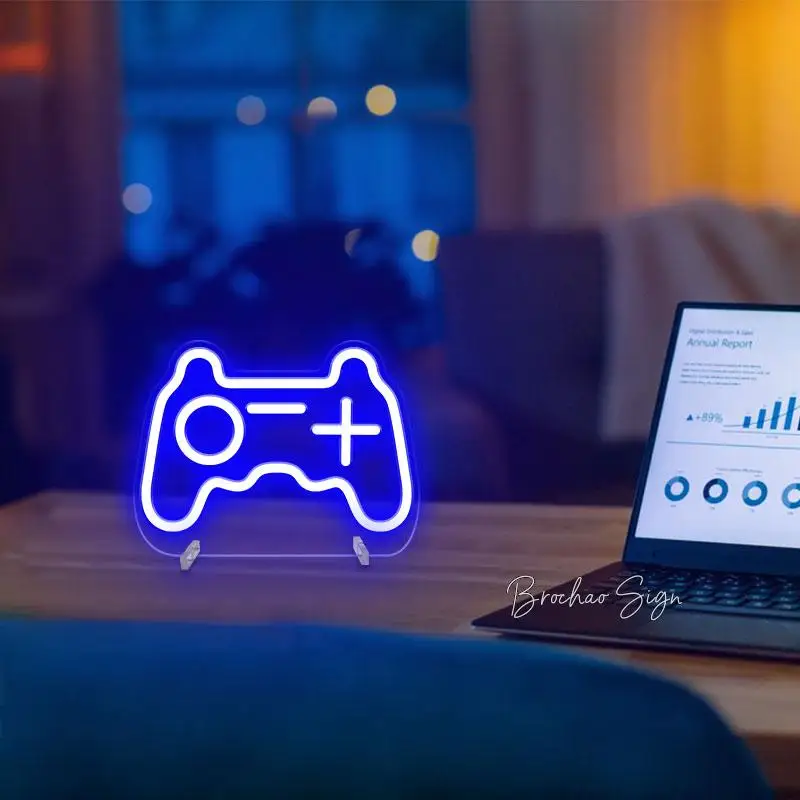 Neon Sign Light Gamepad Nightlights Neon Lights LED for Gaming Game Room Decor Table lamp Party Home bedroom Decoration Gift