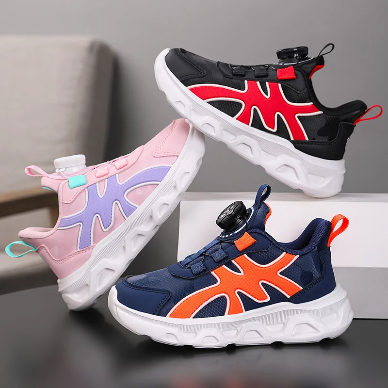 

Luxury Designer Children Sneakers Fashionable Comfortable Leather Tennis Shoes Non-Slip Walking Sports Shoes for Boys And Girls