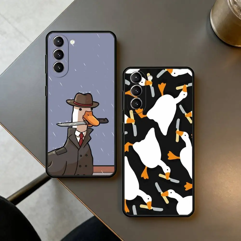 G-Goose And D-Duck  Phone Case Black Silicone Soft For Samsung S26,S25,S24,S23,S22,S21,S30,Ultra,Plus,Fe,Lite
