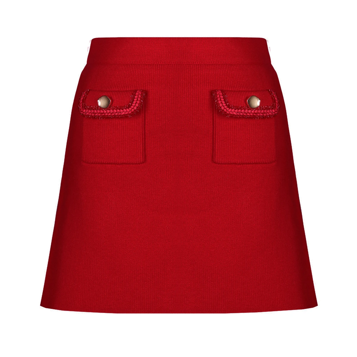 

Spring And Autumn New Fashionable Temperament Commuter Heavy Industry Knitted Long Sleeve Round Neck Top Coat+Half Skirt Set