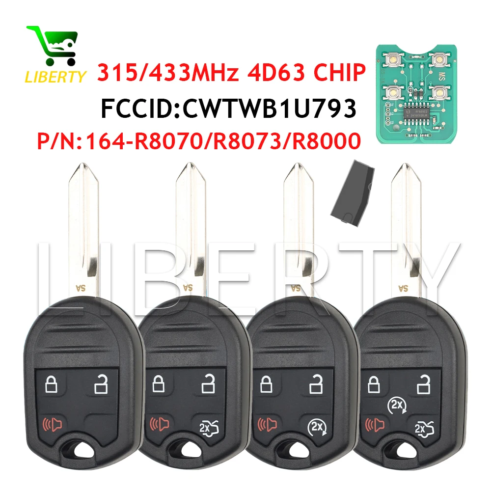 

20PCS CWTWB1U793 Remote Car Key Locksmith 315/433MHz ID63chip for Ford Edge Escape Expedition Explorer Flex Fusion Mustan Taurus