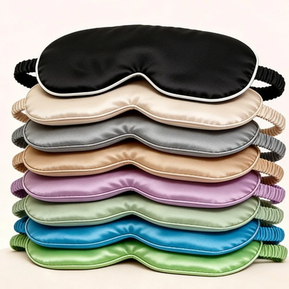 

Silk Like Sleep Mask Block Out Light Eye Mask Soft Elastic Strap Sleeping Blindfold Night Eyeshade for Women Men Travel
