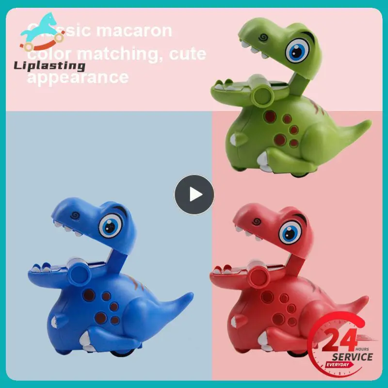 Juguete clásico de dibujos animados para niños, coche de fuerza de retorno de dinosaurio pequeño, inercia deslizante, juguete de cuerda para niños, regalo para niños, Color aleatorio