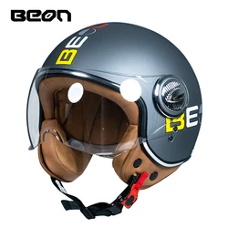 Vintage Motorbike Helmets Open Face Motorcycle Helmet Dot Approved Casque Jet 3/4 Half Face Capacete Moto Scooter Inner Sun Lens