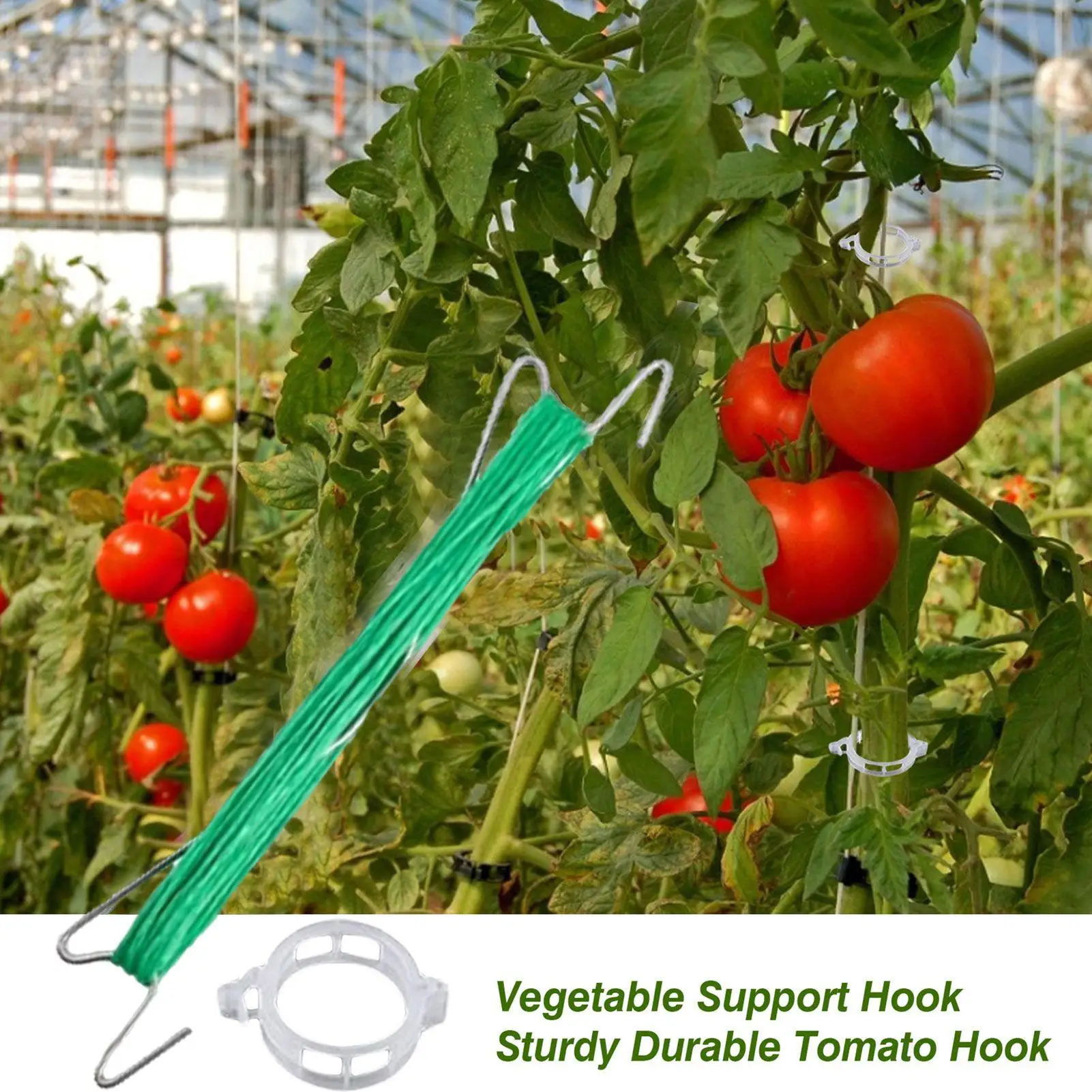 Tomato String Hooks Prevent Pinching Heavy Duty Support 40-Piece Climbing Vegetable Plant J-Hook For Indoor Outdoor Garden Yard