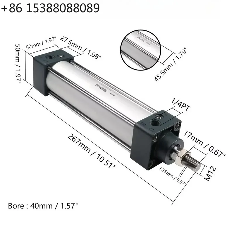 SC100 Industrial Automation Pneumatic Piston System Components Single Rod Double Action 1000mm Stroke Pump Bearings(1pcs)