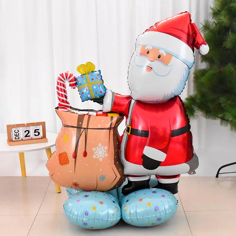 

Christmas Tree Santa Claus Snowman Foil Balloon 3D Standing Aluminum Film Balloon New Year Party Decoration Kids Inflatable Toys