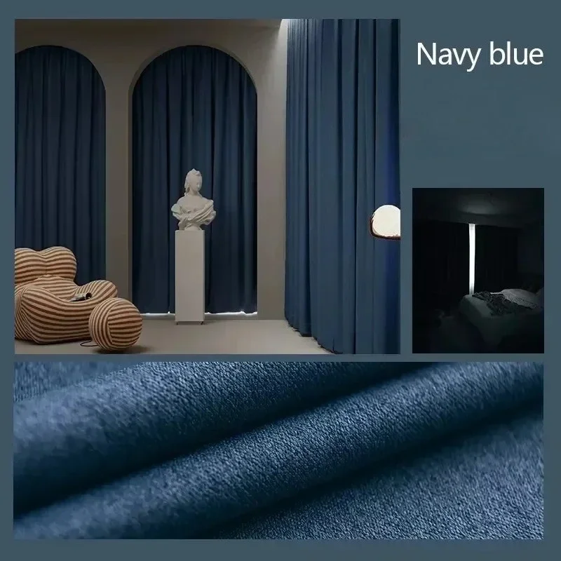 Curtains For Living Dining Room Bedroom Window Double Sided Linen Cotton Sunshade Solid Color Curtains Customize Modern Blackout