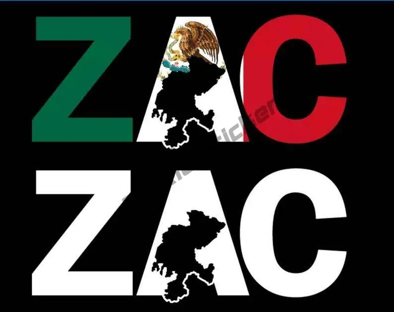 

ZAC Наклейка с буквами Окно автомобиля Ноутбук Карта Виниловая наклейка Estado Zacatecas Мексика