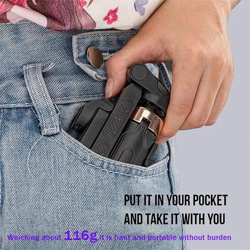 กระเป๋าแบบพกพามินิบลูทูธ Selfie Stick Telescopic ขาตั้งกล้องมัลติฟังก์ชั่นผู้ถือโทรศัพท์มือถือ Monopod แบบพับได้