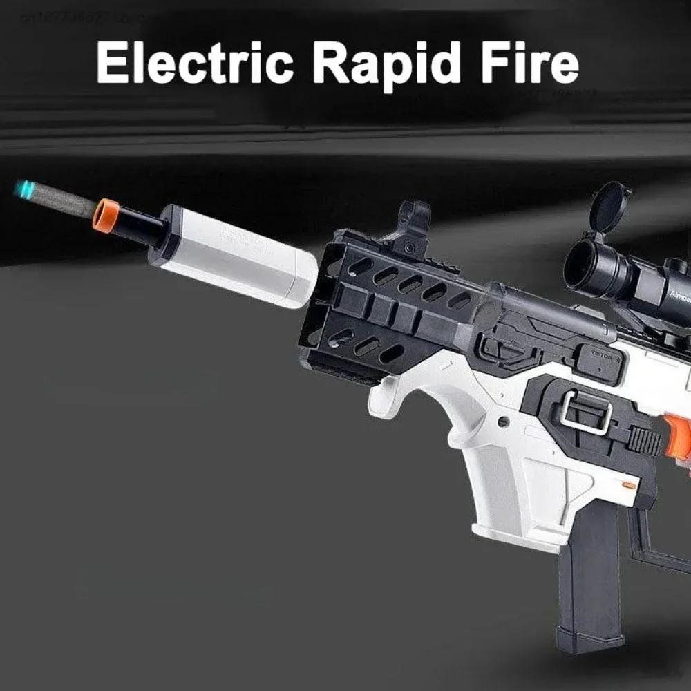 Espada curta vetor elétrica submetralhadora modelo completo automático macio bala brinquedo arma aniversário presente de natal para meninos adultos