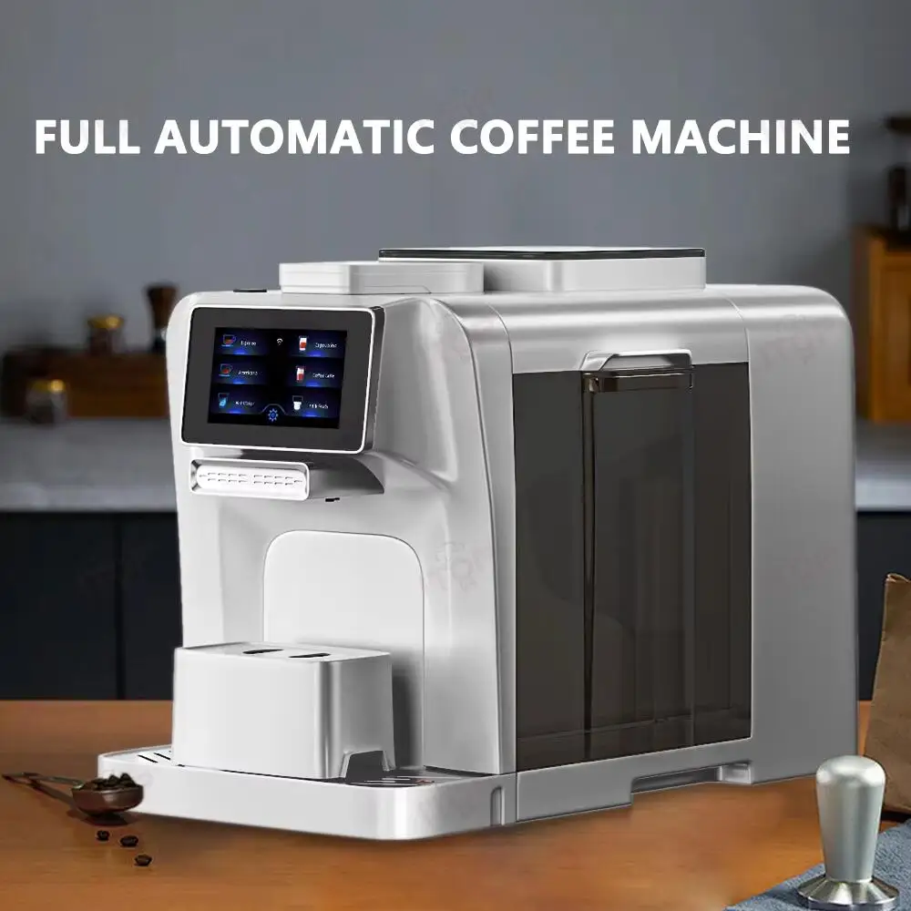 ITOP 4IN1 Automatic Coffee Machine Built-in Milk Cooler Container Coffee Grinder 4.3 inch Touch Screen 1.5L Water Tank 19Bar