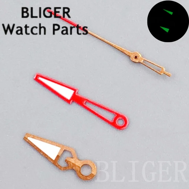 BLIGER NH35 Jam Tangan Berongga Rose Gold Hitam Merah Jarum Bercahaya untuk NH35 NH36 ETA2824 PT5000 Jam Tangan Pergerakan Aksesori Tangan