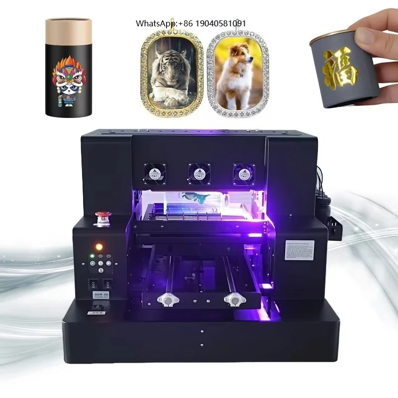 Latest A4 UV DTF Printing of Flatbed UV DTF  Printer Machine   for Phone case  Pen  Card Bottle Glass Wood Metal Acrylic