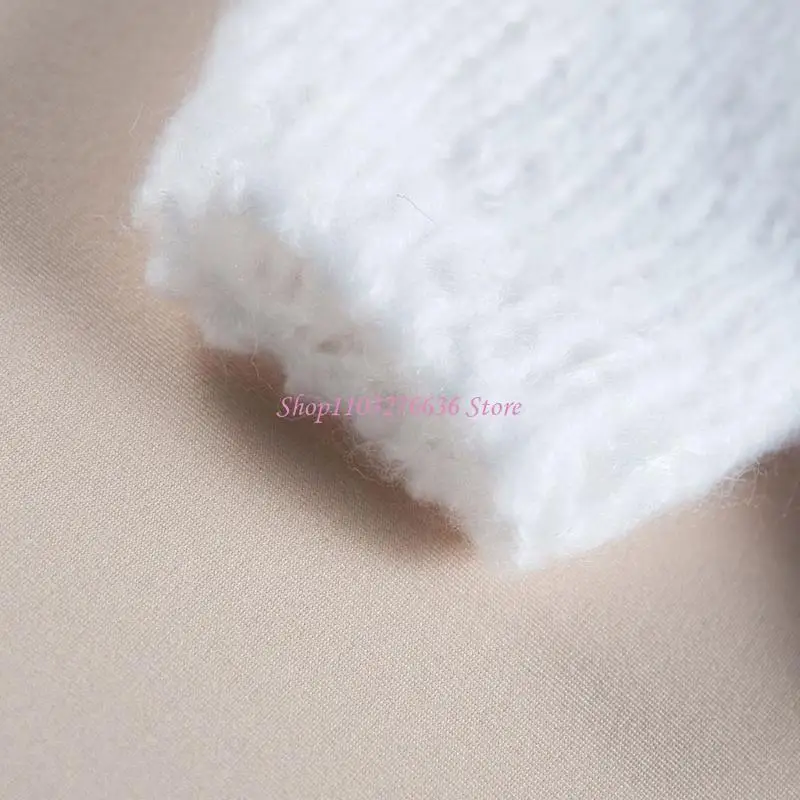 R6FD 1 Set Knitted Baby Hat Romper Set Newborn Photography Props Outfit Infants Photo Clothing