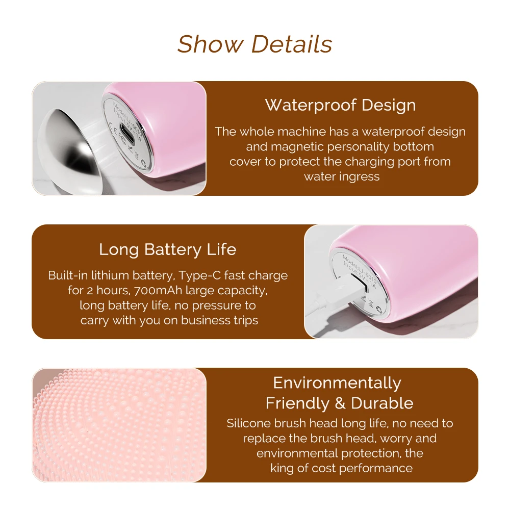 3 تروس تعديل الاهتزاز الصغير فرشاة تنظيف الوجه تهتز تنظيف المسام العميقة الرؤوس السوداء تنظيف المسام جهاز الجمال