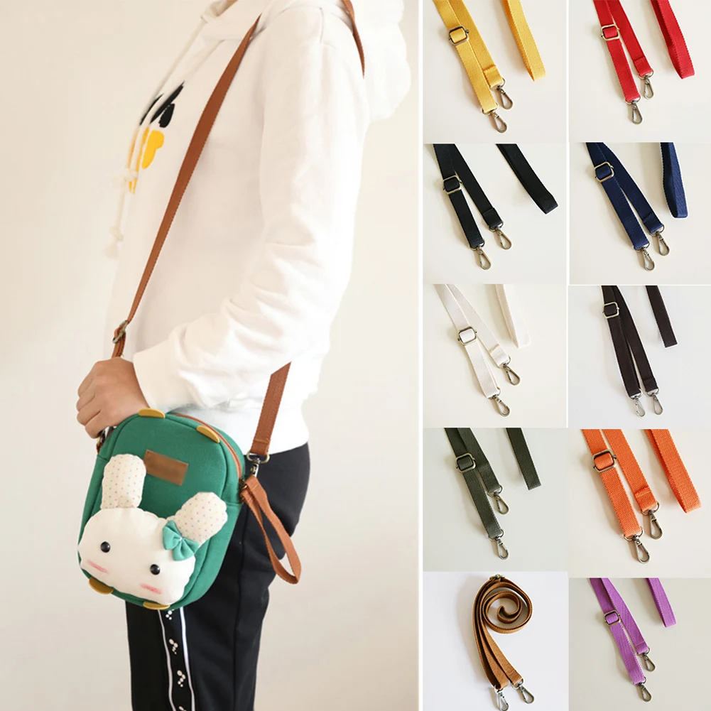 Adjustable Bag Strap Women Shoulder Bag Belts Canvas Replacement Handbag Strap Fashion Bag Accessories 130cm Candy Color Hot