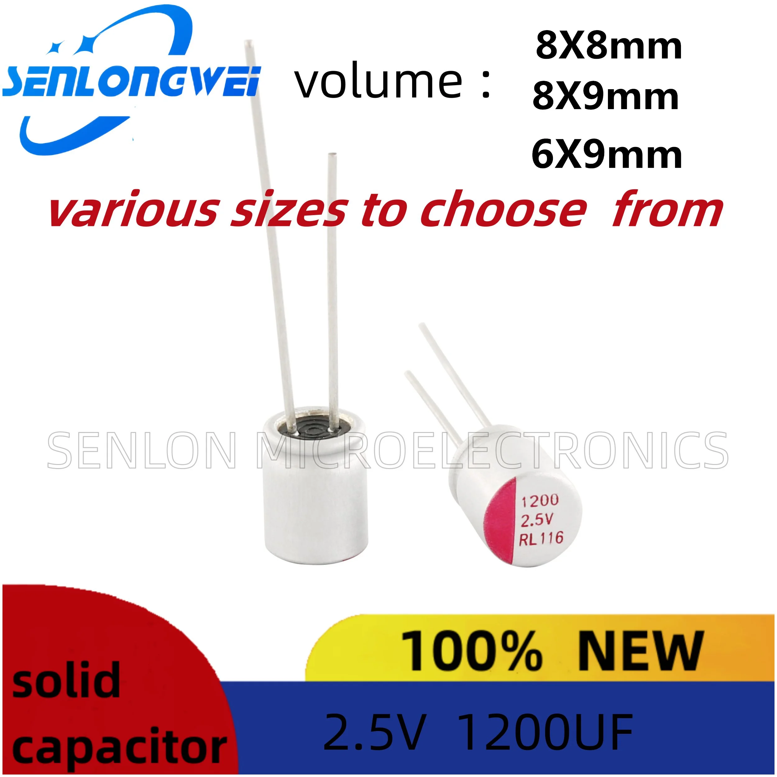 10PCS New 2.5V 1200 uf capacitor Motherboard Graphics Card Solid Capacitor Solid Electrolytic Capacitor Super Low ESR