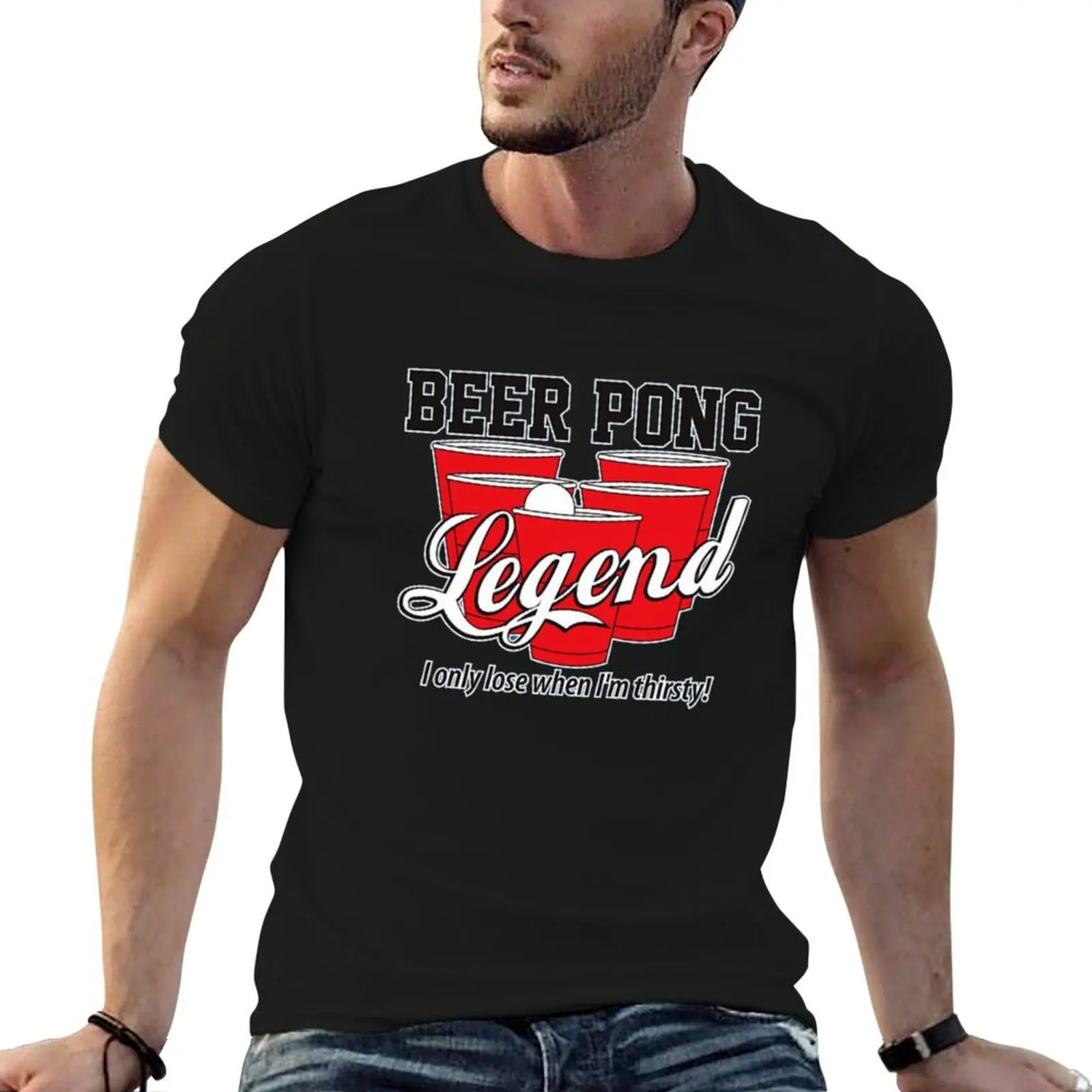 

BEER PONG LEGEND T-Shirt men t shirt cotton 100% man t shirt summer T-Shirt