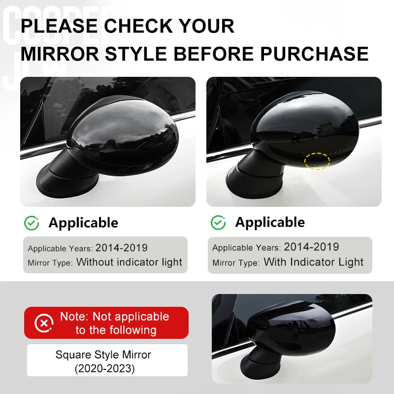 Car Rearview Mirror Housing Shell For Mini Cooper F56 F55 F60 F54 F57 2014-2019 ABS Car Circular Mirror Decorative Accessories view 2