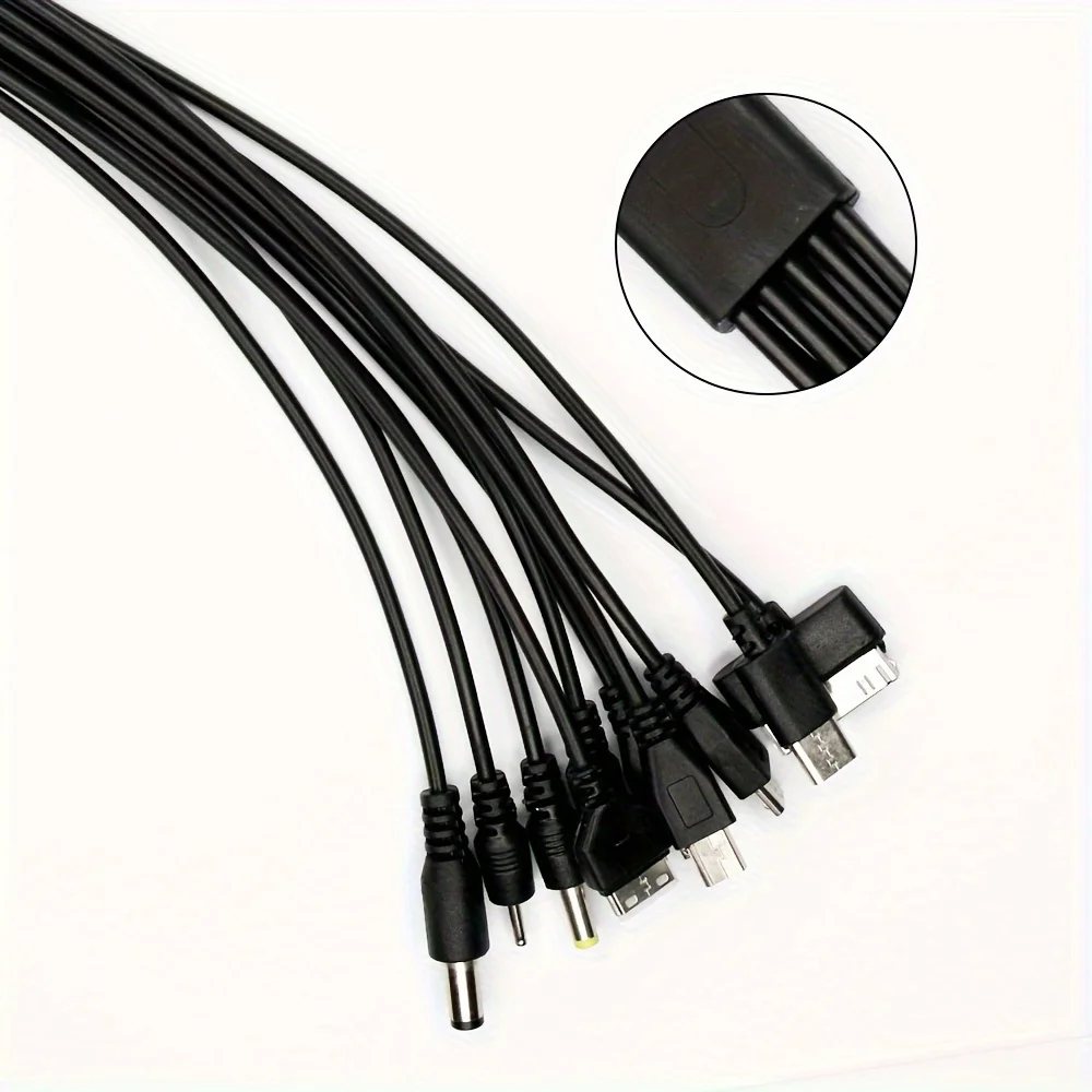 NNBILI 10-in-1-Multifunktions-USB-Telefon-Ladekabel, Mehrkopf-Ladekabel für Samsung Nokia Telefon-Ladegerät, Universalkabel
