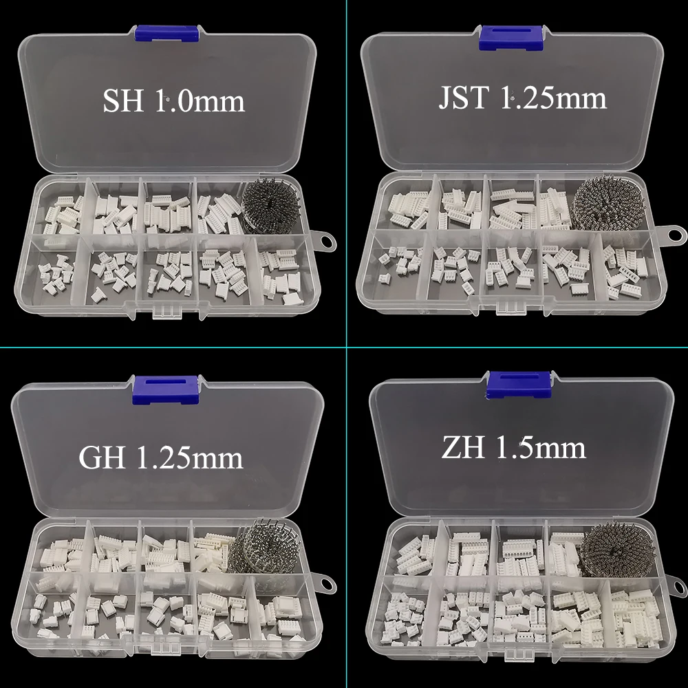 540Pcs/Box SH 1.0mm/JST 1.25mm/GH 1.25mm/ZH 1.25mm Connector Kit Housing Crimp Terminal 2/3/4/5/6/7/8/9/10Pin Pin Header Socket