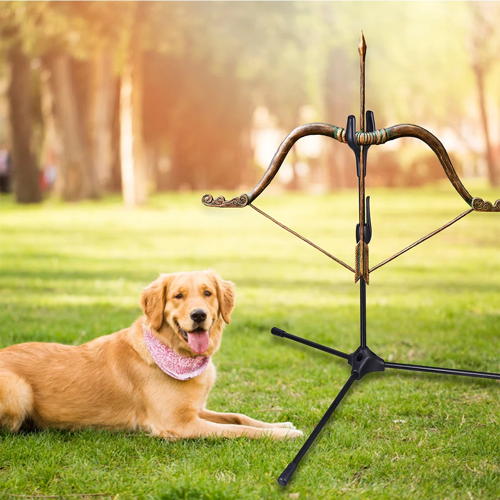 

Bow St Rack for Recurve Bows Tripod Bracket Black Display Storage Rest Glass Fiber Durability Practical Hunting Accessories