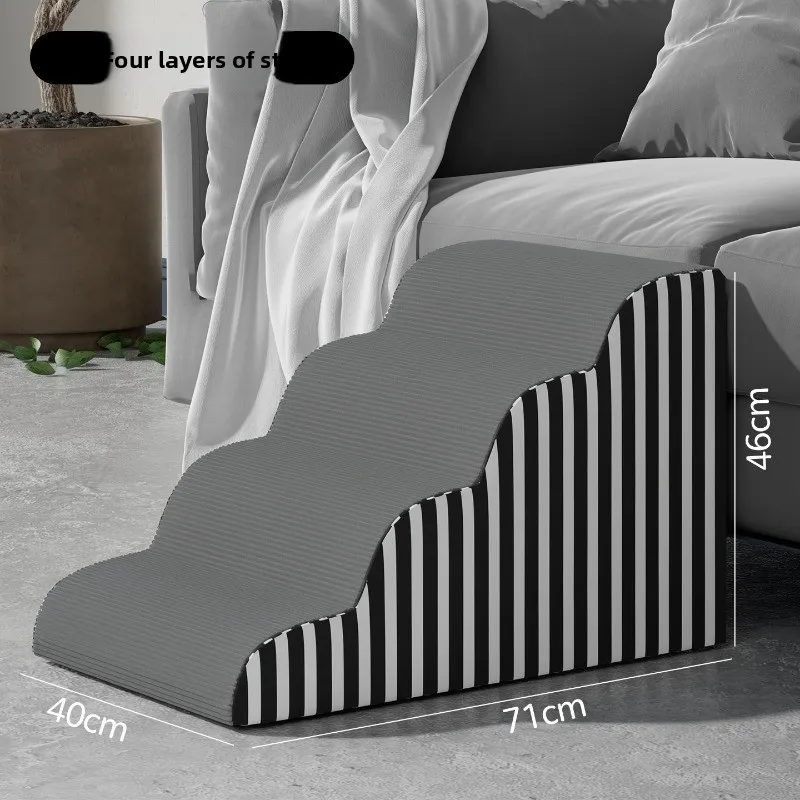 خطوات الحيوانات الأليفة للكلاب الصغيرة إسفنجة مرنة للغاية سلالم للكلاب غير قابلة للانزلاق منحدر الحيوانات الأليفة سلم جرو محمول للوصول إلى الأريكة والسيارة #4