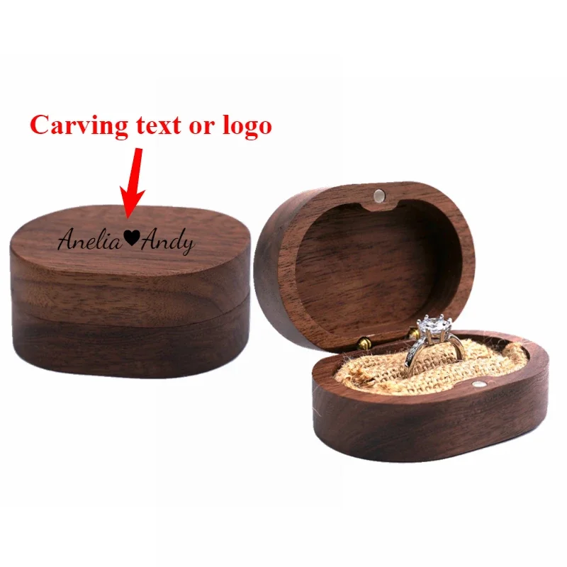 

Luxury Customized Engraved Jewelry Box in High-End Black Walnut Wood Brown Gift Box for Souvenirs and Travel Memories