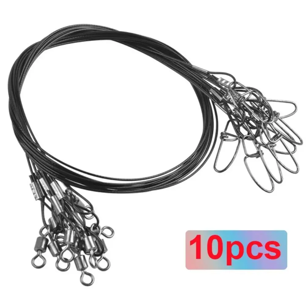 10pcs 50cm Sea Fishing Steel Wire 1mm Diameter Anti-bite Fishing Leader Line Thicken 150LB Tension Lure Fishing-line Outdoor