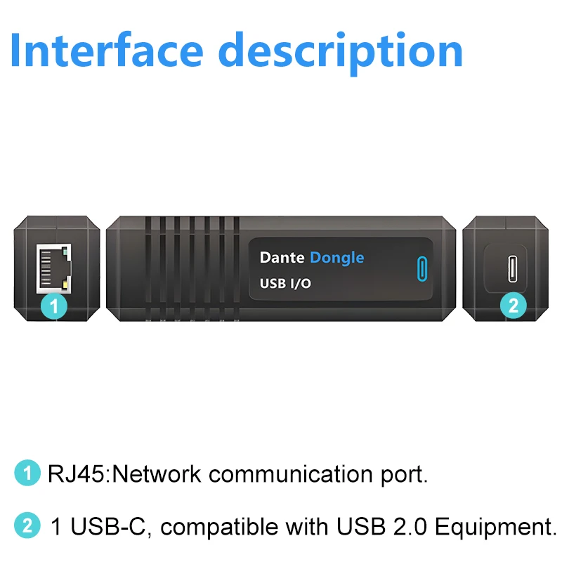 Dante Dongle USB I/O Digital Audio USB Bi-directional Converter