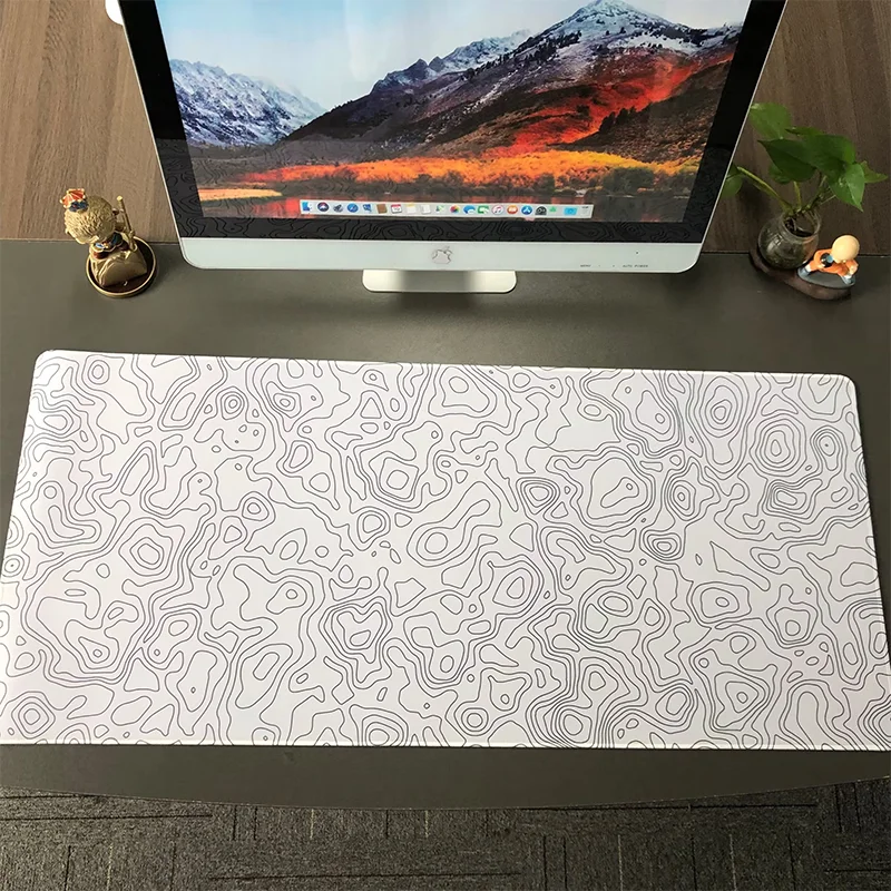 Siyah ve beyaz Mousepad HD bilgisayar masası büyük Pc Mouse Pad sanat orijinal klavye Keyboard sümen ofis aksesuarları Deskmat