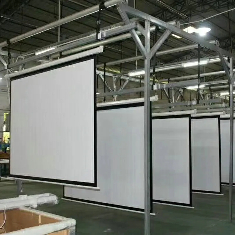 電動昇降式プロジェクションスクリーン 劇場設備 高品質グラスファイバーPVC素材 60/72/84/92/100インチ 16:9/4:3