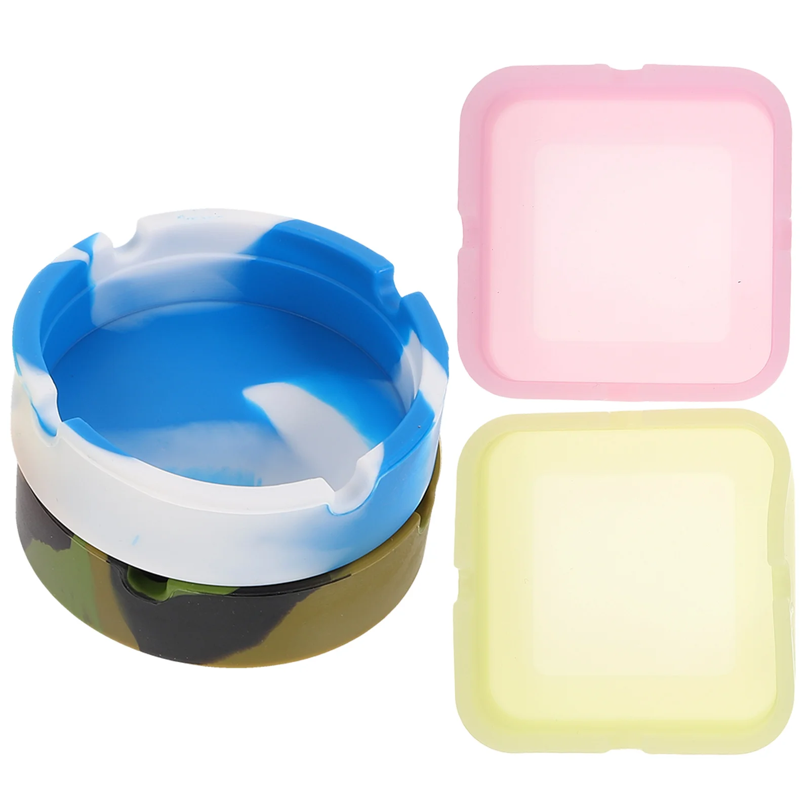 

4 Pcs Ashtray Home Soot Silicone Dish Festival Small Storage Decor Tool with Lid