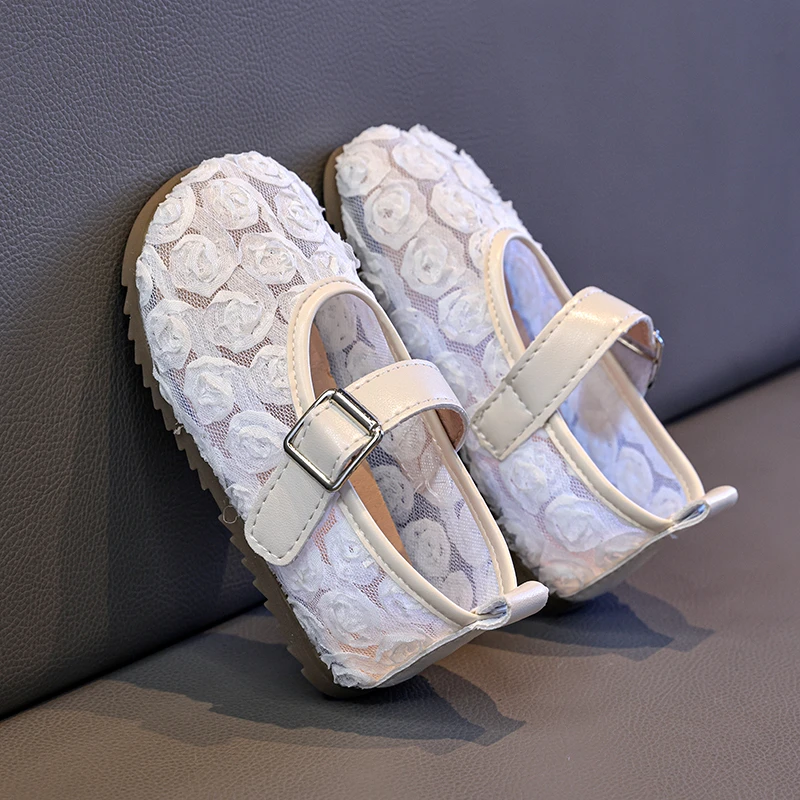 

Новые детские туфли Мэри Джейн 2026 года для девочек: дышащие, повседневные, модные, с цветочным кружевом, для школы и праздников, в стиле принцессы