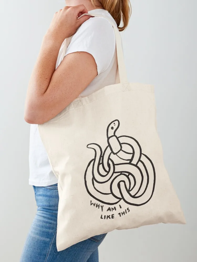 Why Am I Like This Worm Tote Bag reusable shopping bag tote bag women tote screen