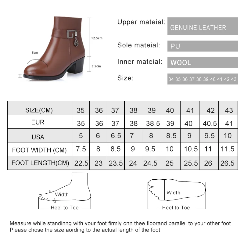 DIMANYU Genuine Leather Women Boots Ankle 2024 New Thick Wool Lined Women Snow Boots Large Size 41 42 43 Women Winter Shoes