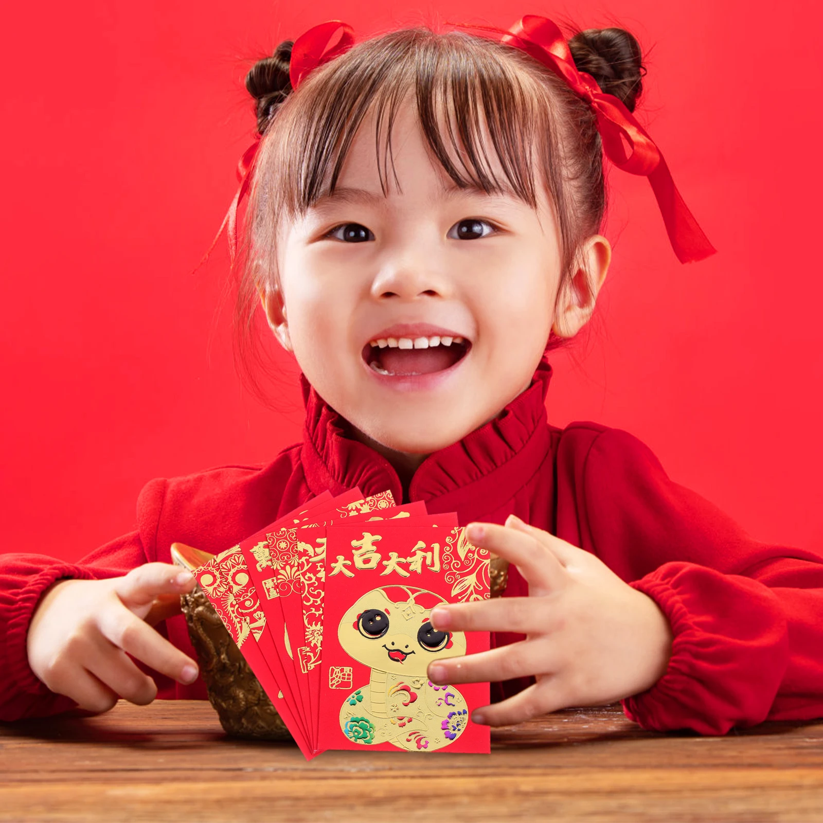 36 pçs chinês vermelho envelope dinheiro envelopes pacote festa de ano novo favores pacotes de papel cobra