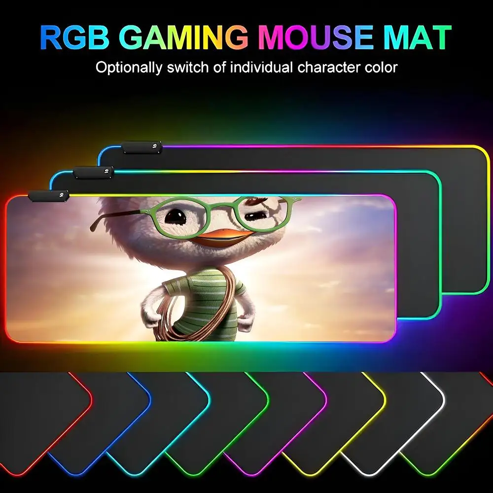 Chicken Little Mouse Pad Gamer RGB Deskmat Keyboard Mat Gaming Laptops LED Mousepad Desk Protector Anime Mause Mats