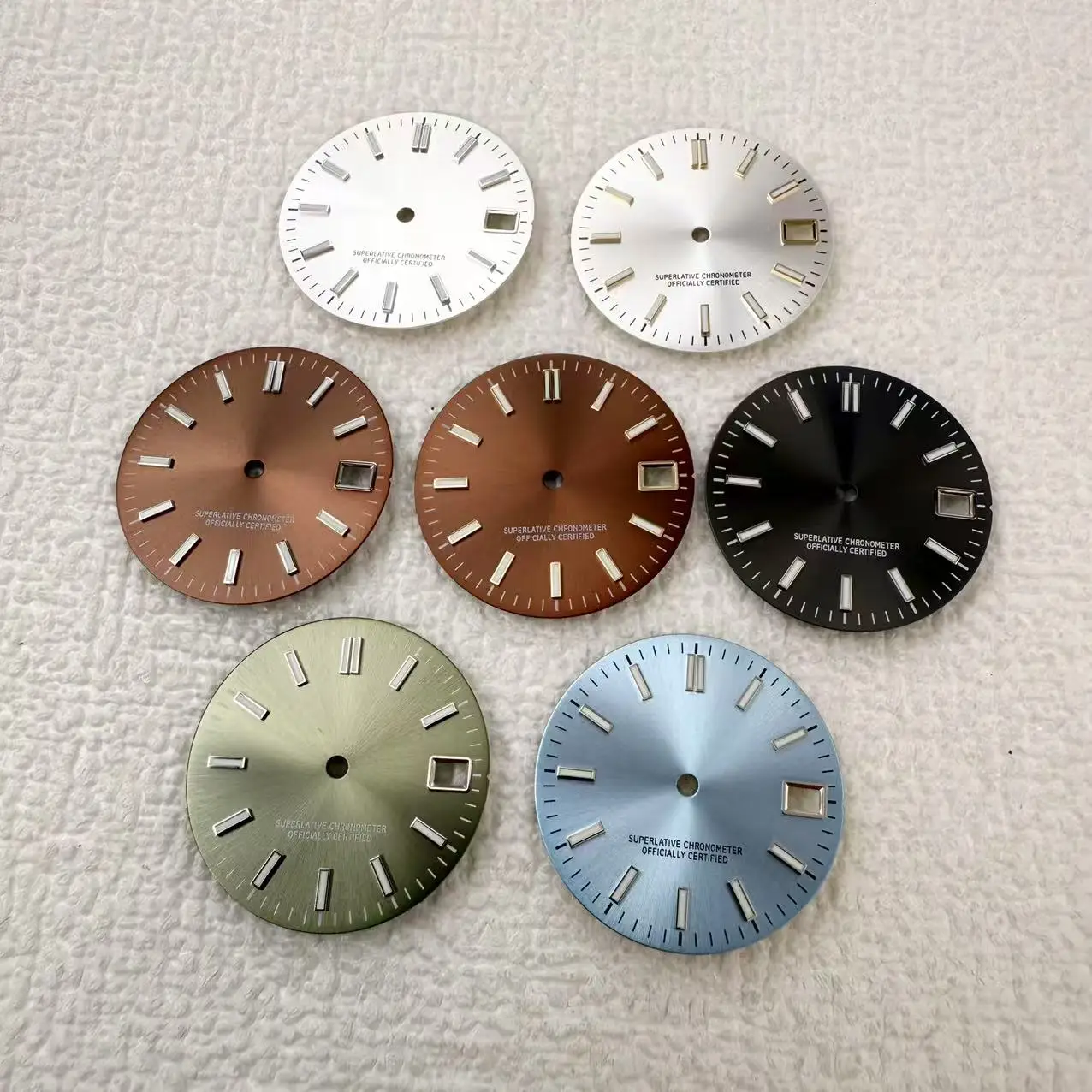 

28.5mm Watch Dials Fit Nh35 Nh36 Movement Luminous white Black green Blue brown GMT Text with date DIY R logo 28.5mm Watch dials
