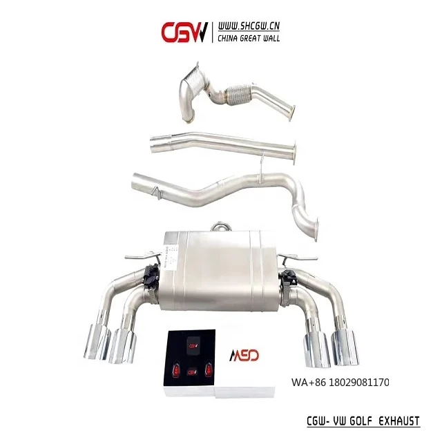 CGW New Style High Performance Exhausts Tail Tips Muffler Piping for  MK7 7.5 R 2.0T Catback System