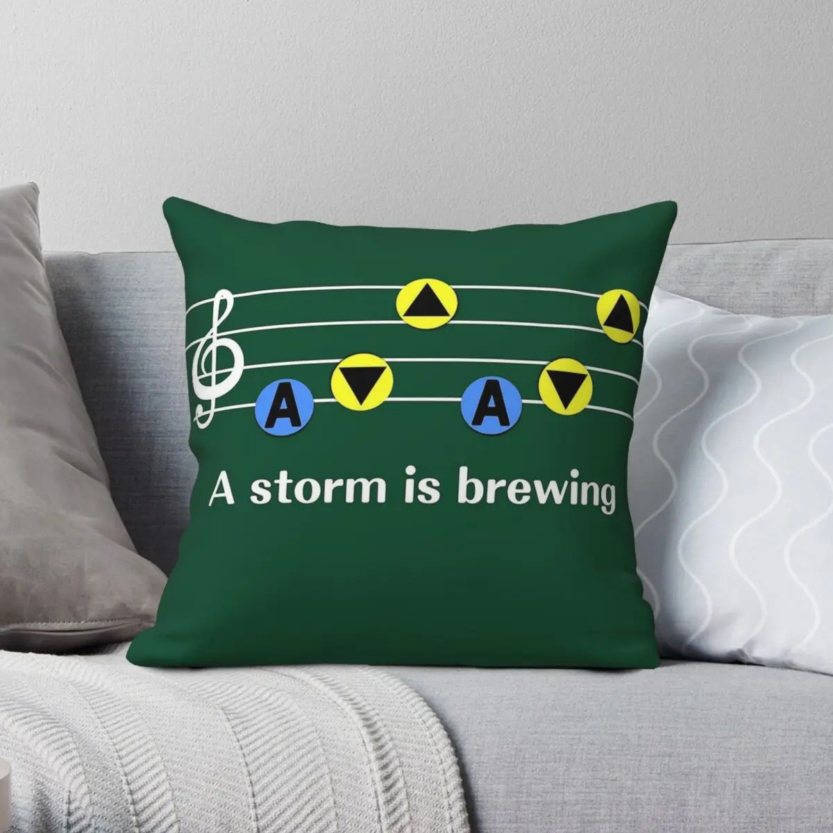 A Storm Is Brewing Ocarina Square Pillowcase Polyester Linen Velvet Creative Decorative Throw Pillow Sofa Seater Cushion Cover